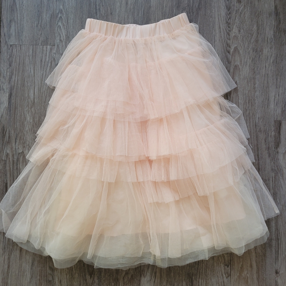 Chicwish Light Pink Tutu Mesh Skirt Tulle Netting Tiered Balletcore Feminine M/L - Picture 4 of 9